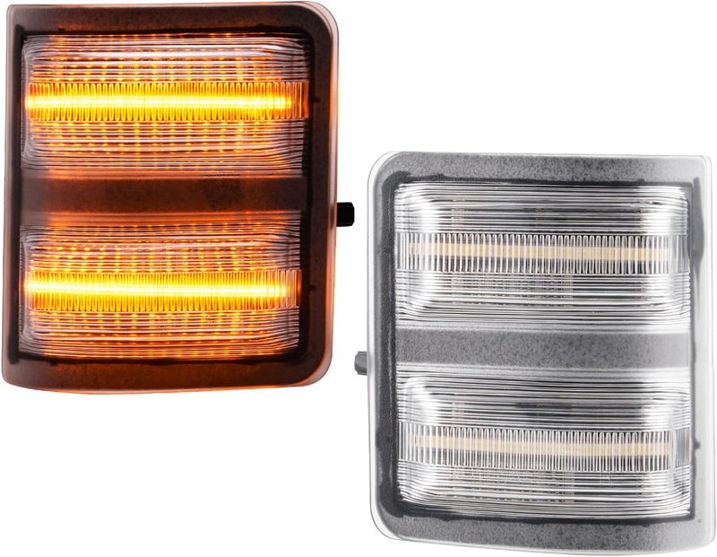 LUDARM LED tow Mirror Turn Signal Light Compatible with 2008-2016 F250 F350 F450 F550 super duty for 2013-2014 F150 Switchback Yellow Driving Parking Light Amber Mirror Blinkers 2PCS Clear Lens - Image 1